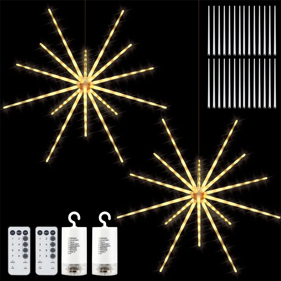 Tirvose LED Firework Fairy String Lights Outdoor 8 Modes Meteor Shower Christmas Lights Garland for Garden Wedding Party Decor