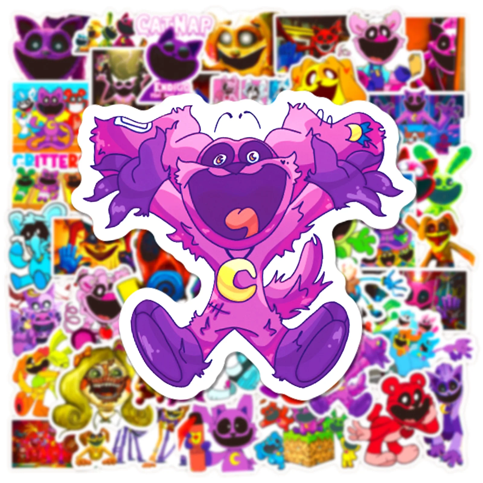 

10/30/50PCS Smiling Critters Horror Game Stickers Decoration Suitcase Scrapbooking Phone Laptop Stationery Kid's Toy Sticker