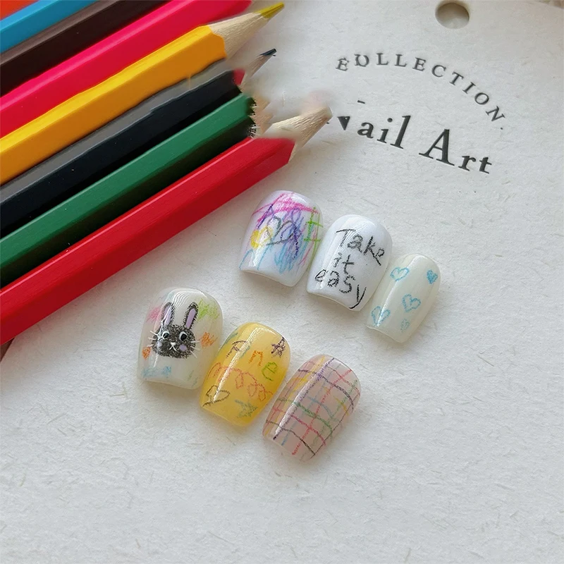 12Pcs Multicolour Nail Art Graffiti Pencil Paintings Pencil 12 Colors Manicure Multifunctional Tools DIY