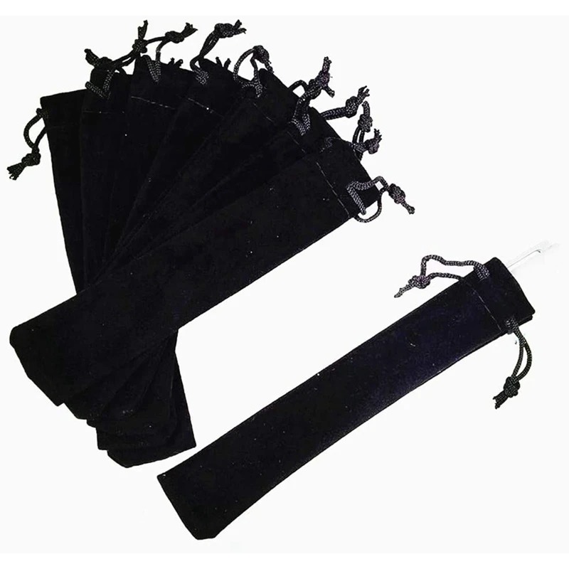 200 Pcs Black Velvet Pen Pouch Sleeve Holder Single Pen Bag Case Pencil Bag 4