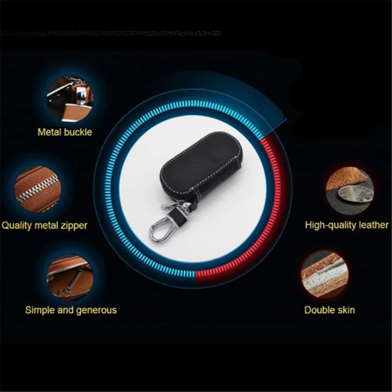 Key Case Key Holder Key Organizer Key Purse Key Protector Car Key Pouch Bag Case Wallet Holder Chain Key Wallet Ring Collector Housekeeper Pocket Organizer Smart Leather Keychain