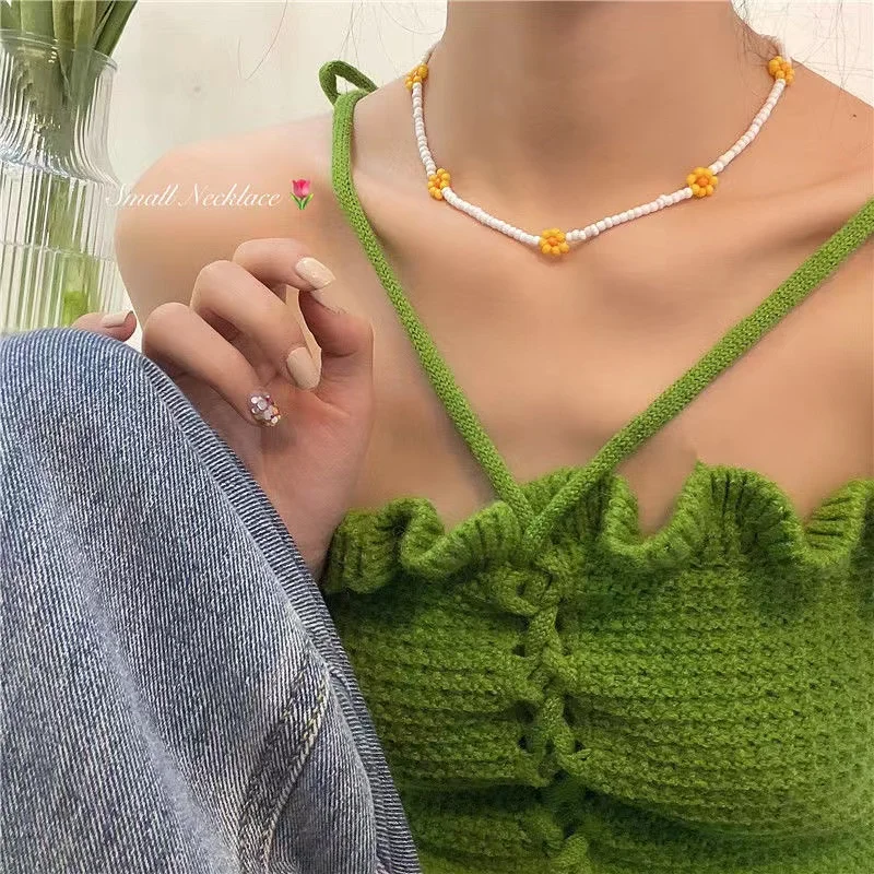 Trendy Böhmen Bunte Perlen Kette Choker Halskette für Frauen Männer Mädchen Schöne Kleine Blume Zubehör Halsketten Schmuck Geschenke – Detail 16