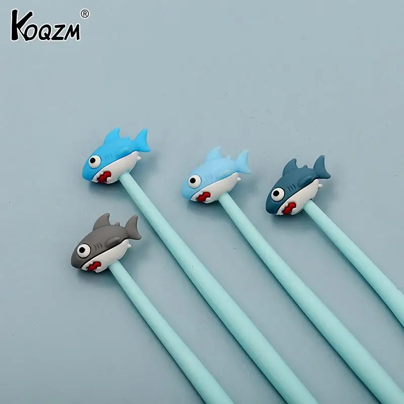 

1PCS Cartoon Shark Silicone Neutral Pen Creative Soft Adhesive Signature Pen Student Writing Water Pen