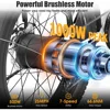 Adult electric bicycle, peak 1000W electric bicycle,25MPH 60 miles, with 48V 13AH battery, rear frame, 7-speed, front suspension 2