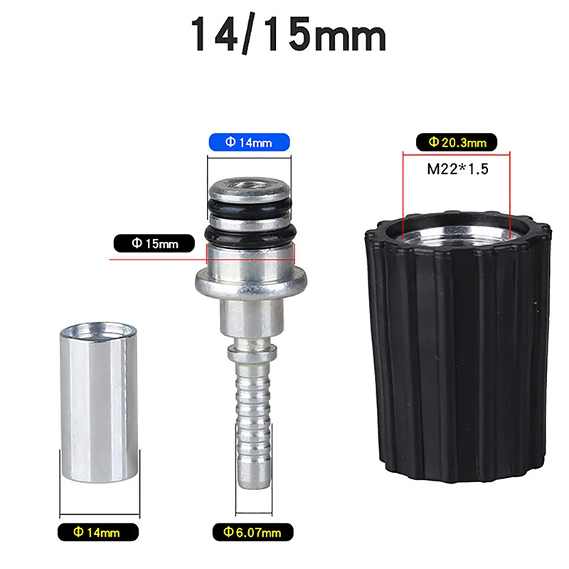 Hochdruck reiniger Schlauche insatz anschlüsse d14 d15mm Ring mutter m22 Auto waschanlage Wasser reinigungs schlauch Rohr verschraubung Twist-Anschluss – Detail 3