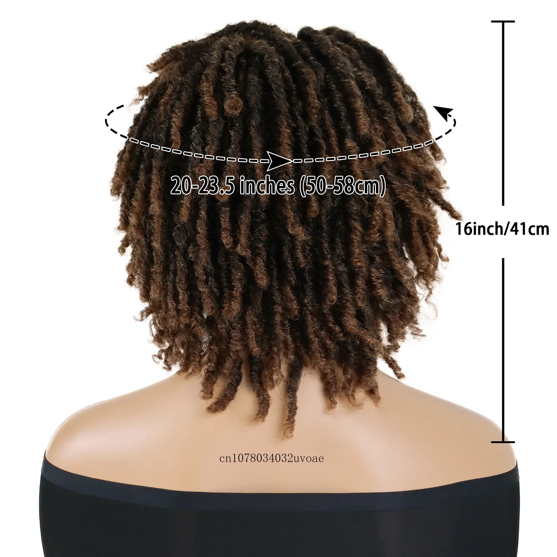 Synthetic Hair 16 Inch Dreadlock Wig Pre Looped Braiding Hair Wig Twist Braiding Afro Curly Braided for Women Colly Costume