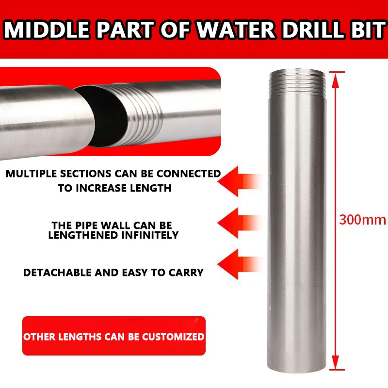 thumbnail image 1 of La broca de diamante se puede dividir en tres secciones y el cañón central de la broca de agua se puede extender., 1 of 5