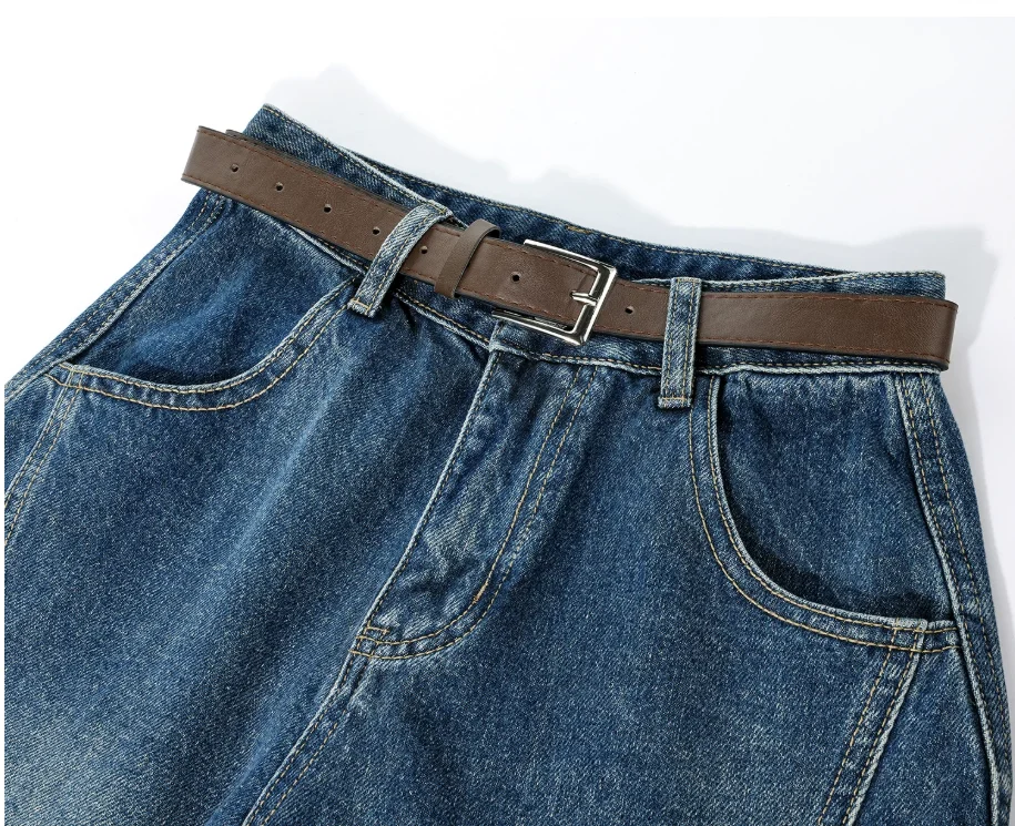 Pantalon en jean large pour femme été 2026, déchiré, longueur trois-quarts, haute qualité