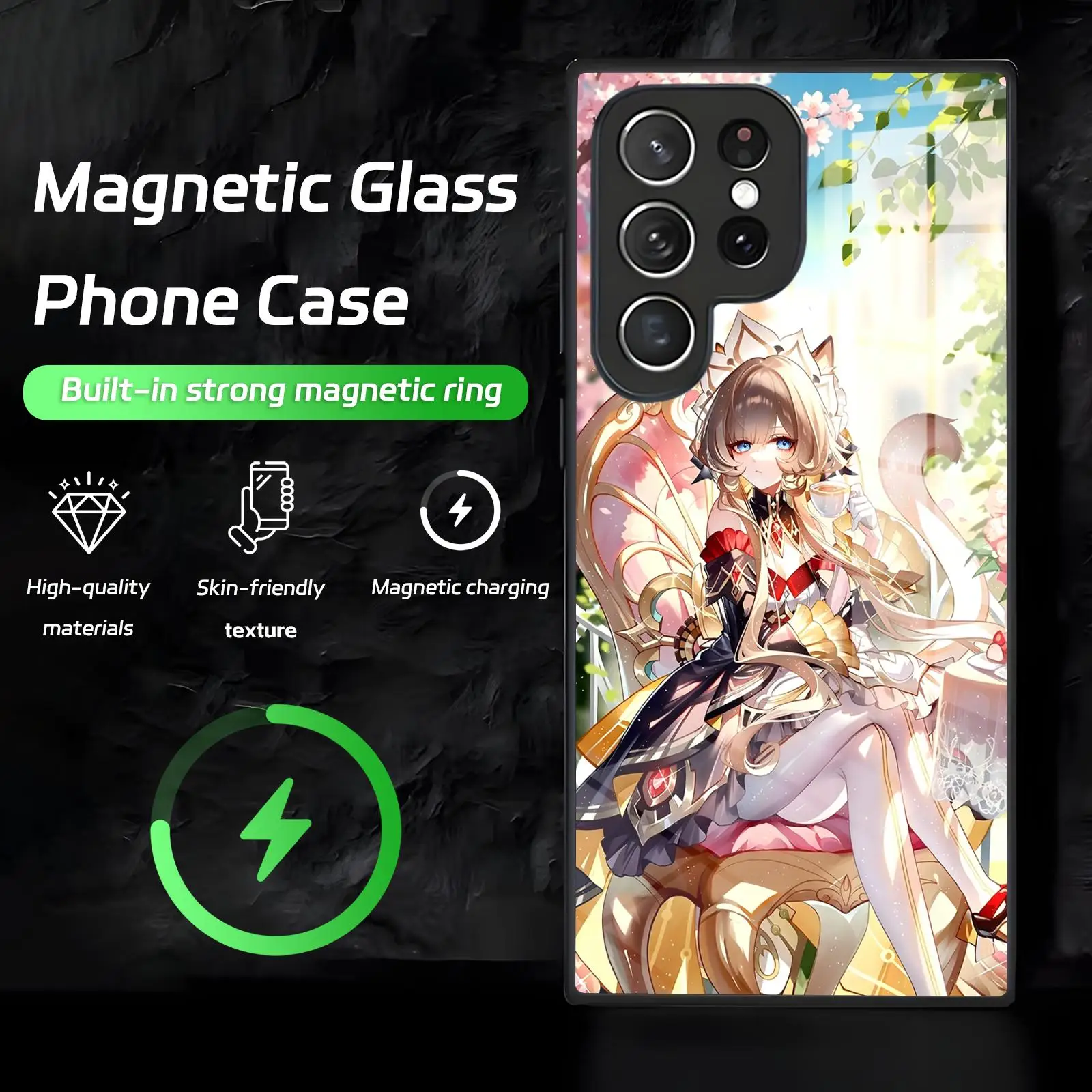 Genshin Impact Sandrone Magnetic Glass Phone Case