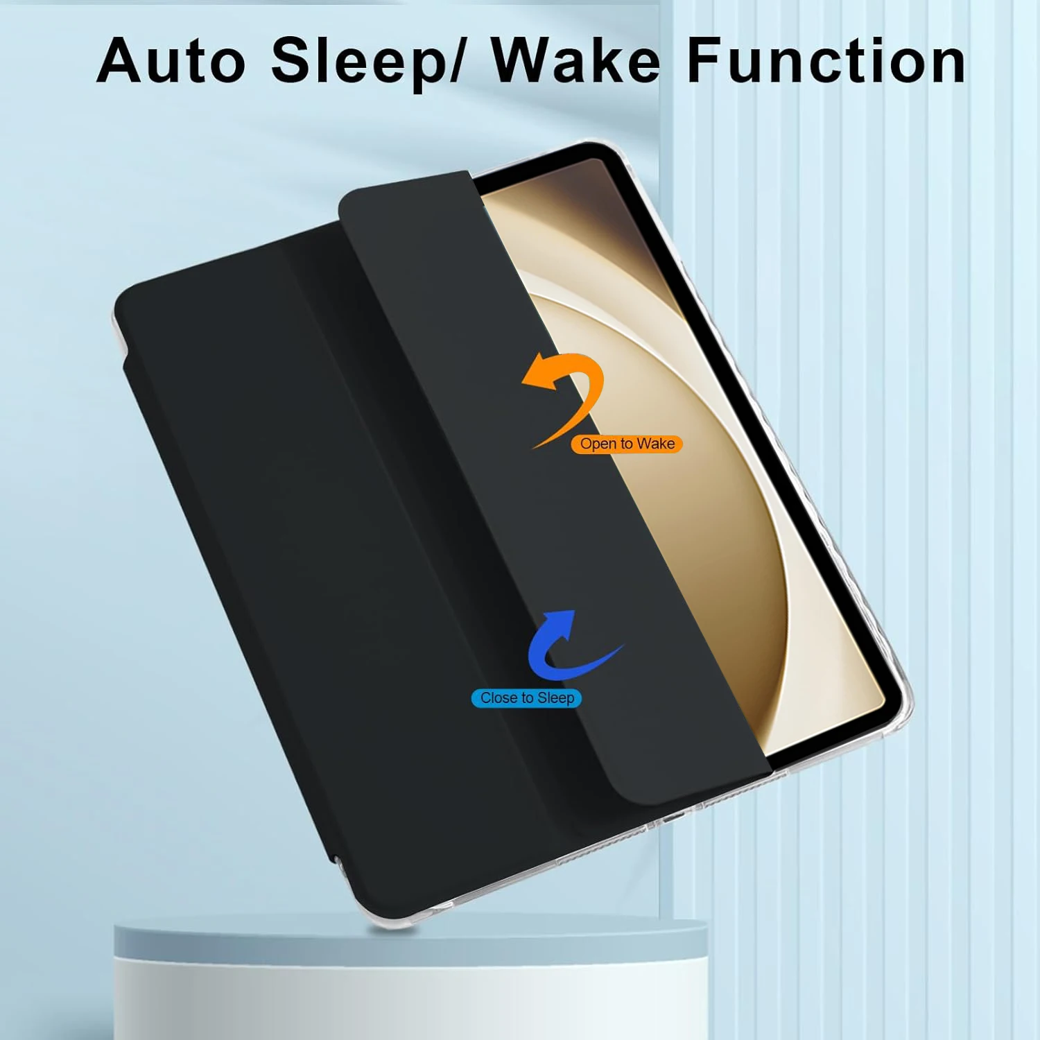 Crystal Clear Tablet Case with Pen Slot and Magnetic Stand