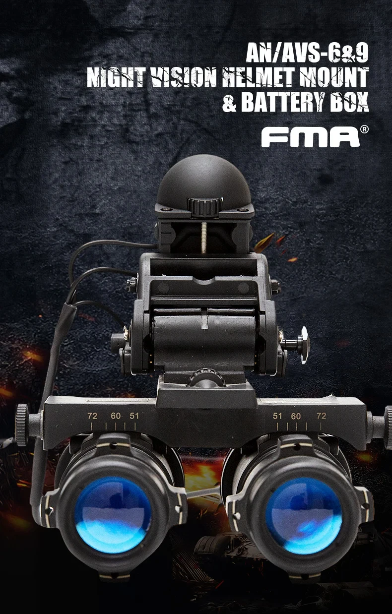 FMA Tactical AVS-9 Training Dummy Nachtsicht NVG (Keine Funktion) | AVS9 ANVIS6/9 Funktionsmontageadapter | Batteriegehäuse – Detail 1