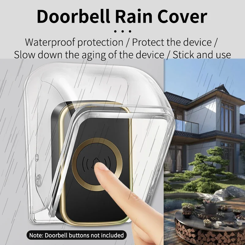 PC Transparent Waterproof Cover Wireless Doorbell Button Chime Outdoor Rain-cover Home Case Suitable Most Buttons wireless doorbell cover