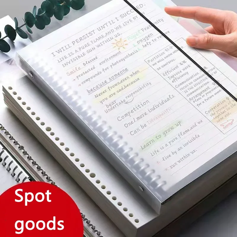Caderno Recarregável de Folhas Soltas Diário Agenda Planejador Escritório Material Escolar Papelaria Canetas de Gel Fofas Estudante 60 Folhas 2023 - Imagem 5