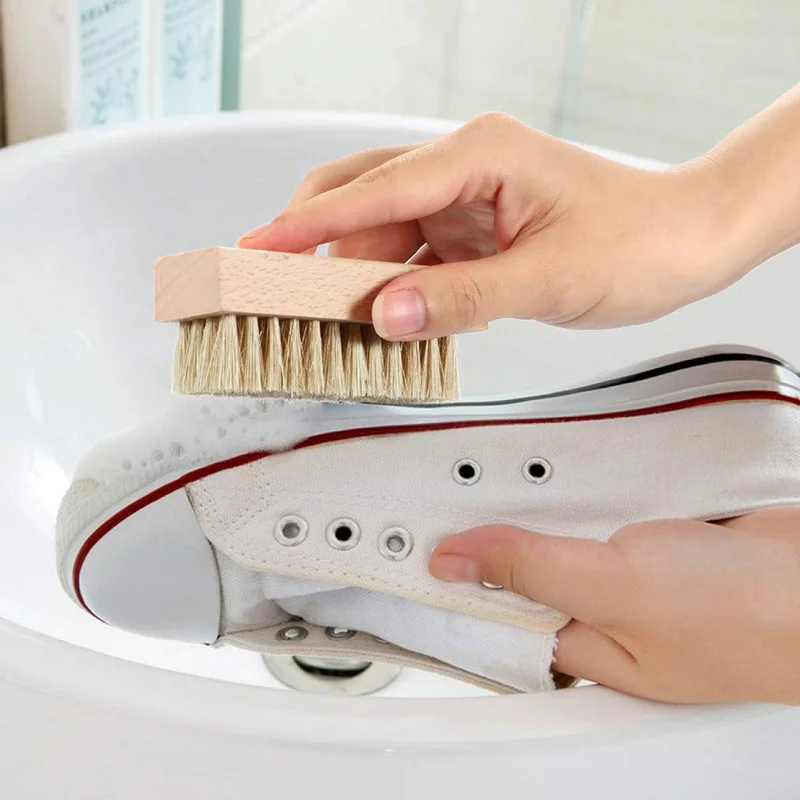 Shoe Cleaning Kit Shoe Cleaner Brush Set Boar Cleaning Brush Plastic Bristles Microfiber Cloth