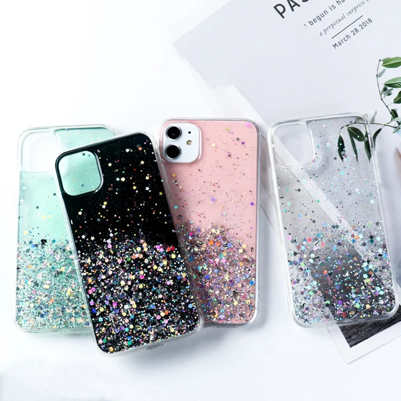Bling Starry Sky Glitter Transparent Phone Case Cover