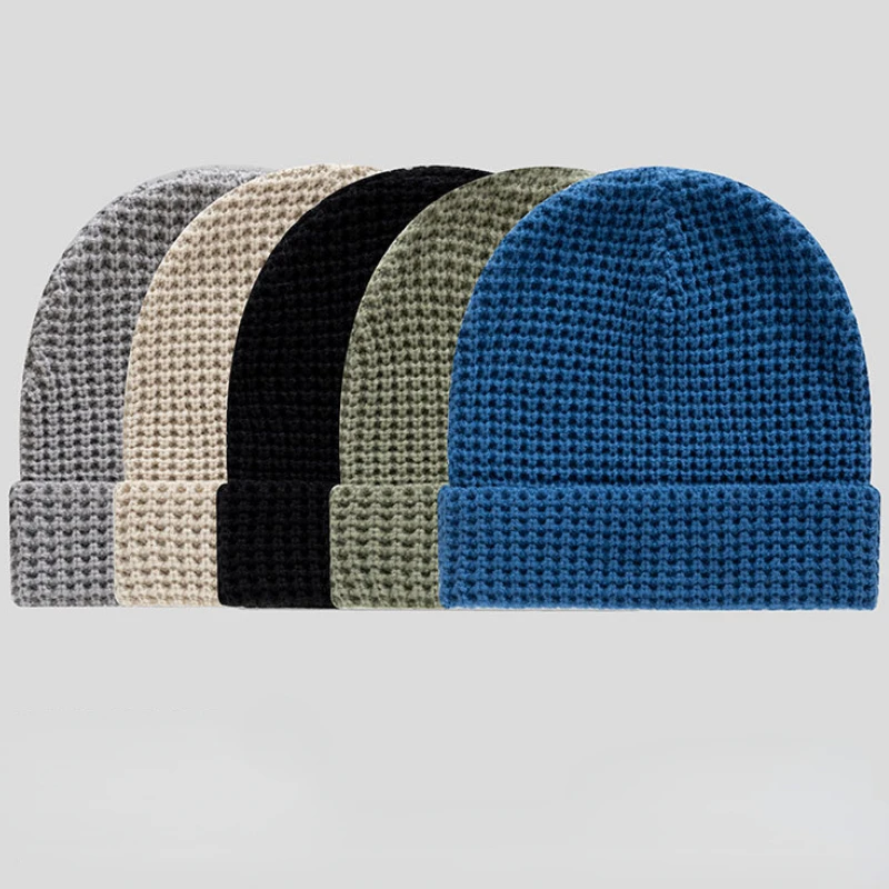 Autumn and Winter Solid Color Loose Thickened Knit Hat Woolen Hat Outdoor Warm Ear Protection Cold Hat