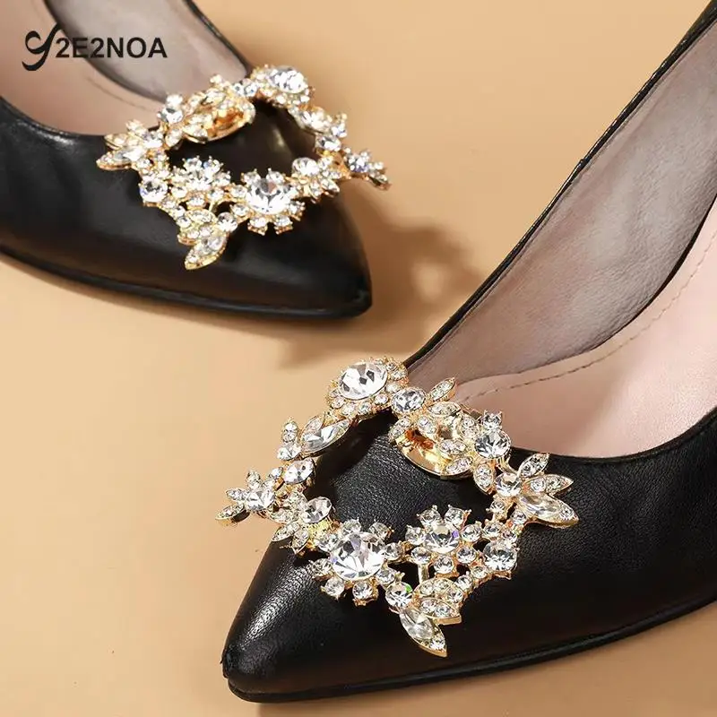 1PC scarpe lucide decorazioni Clip donna tacco alto strass fascino fibbia borsa ciondolo spilla accessori sposa da sposa