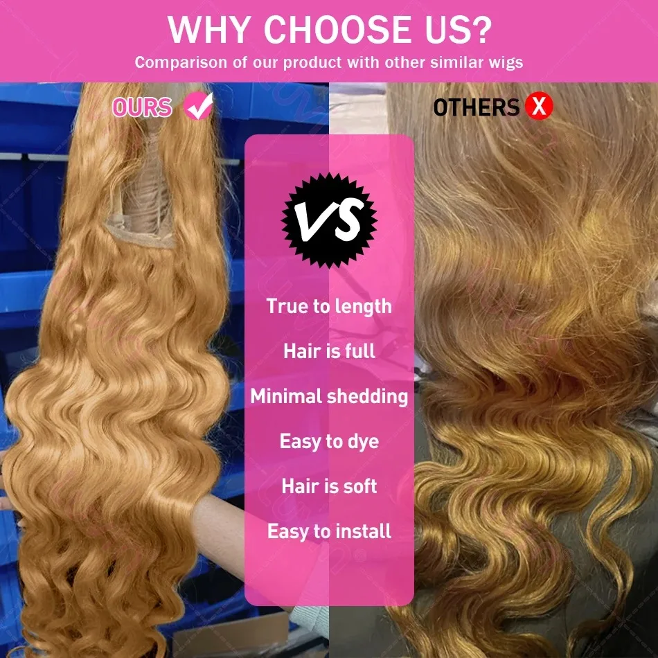 34 36inch 27 Honey Blonde Body Wave Wig Human Hair 13x6 Transparent Hd Lace Frontal Wig For Women 250 Density Brazilian Wigs 4