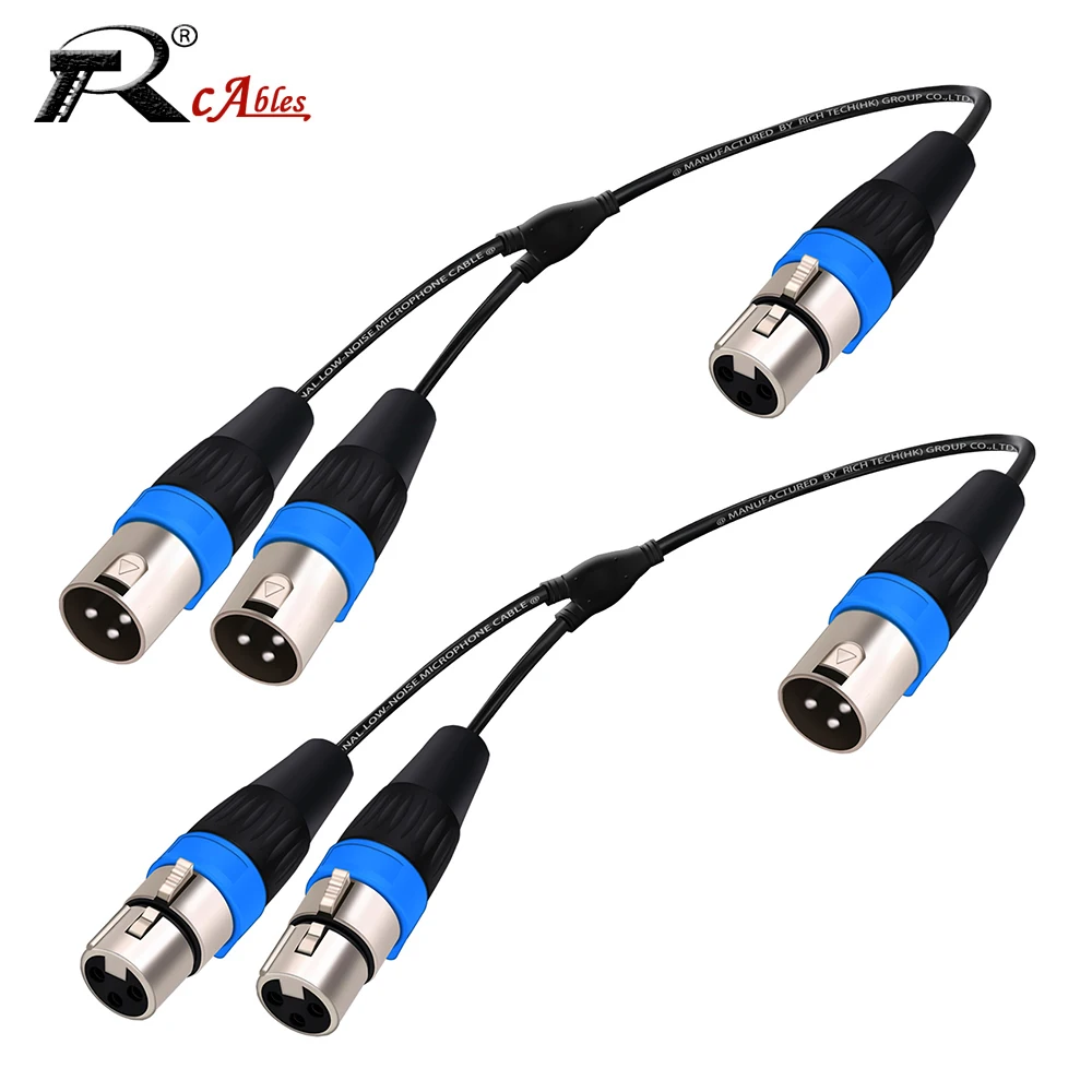 

1PC 0.3 0.5 3Pin Gold Plate XLR Female/Male to Dual XLR Male/Female Patch Y Cable Balanced Mic Splitter Color Cord Audio Adaptor