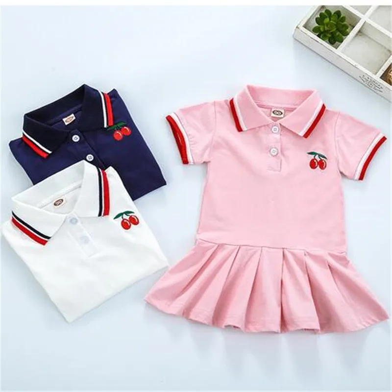 

2023 Children Dress Spring Summer Turn-Down Collar Kids Clothes Fashion toddler Baby Girls Clothing Summer Dress Girl