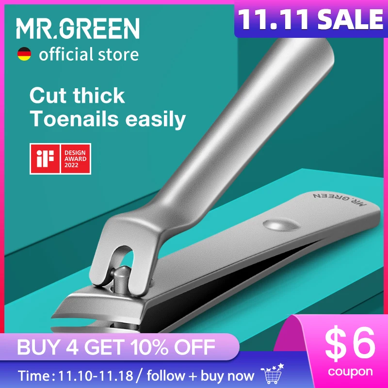 Professional Nail Clippers Large Oblique Blade Ingrown Toenail Clipper Cut Thick And Hard Nails Pedicure Manicure Tool MR.GREEN nail clipper