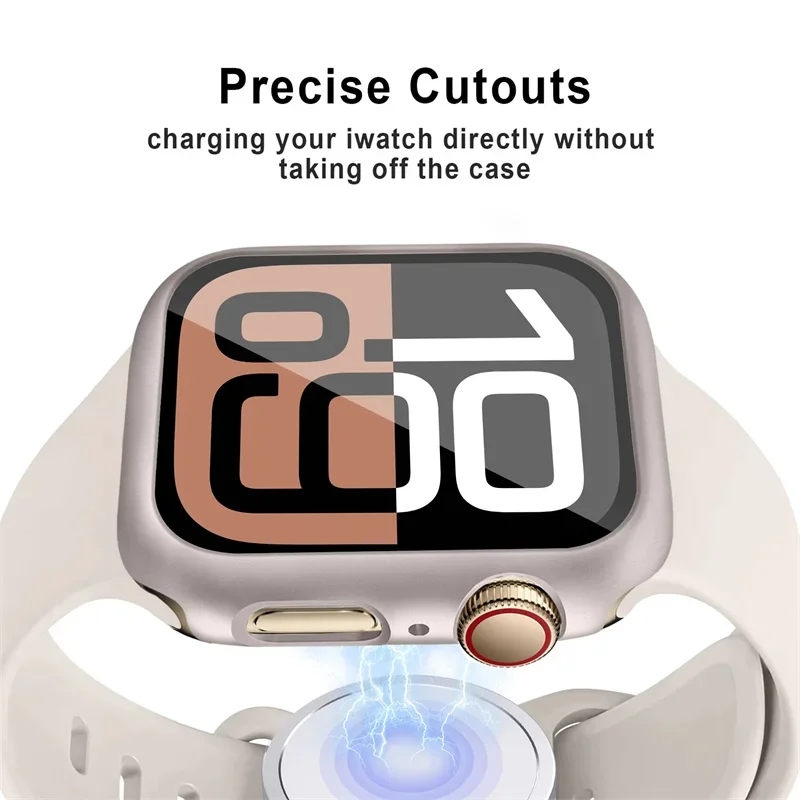 Apple watch screen protector tempered glass cover for Apple Watch 10 42mm 46mm matte hard PC bumper case iWatch series 10 46mm accessories