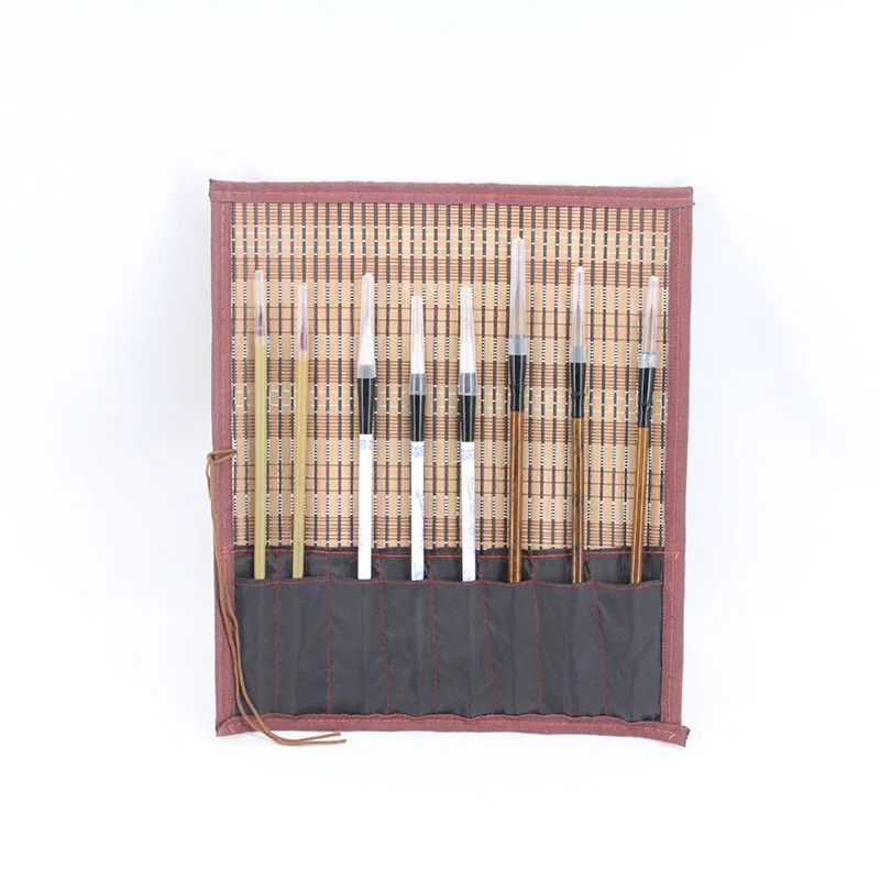 

Manufacturers Wholesale Pen Curtain Roll Bag Canvas Student Brush With Pockets Full Surrounded Felt