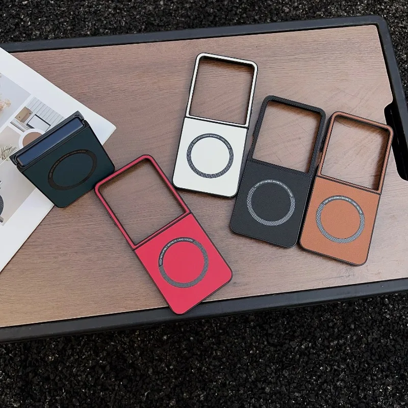 Ultra-Slim Magnetic Leather Wireless Charging Case - Shockproof and Durable Design