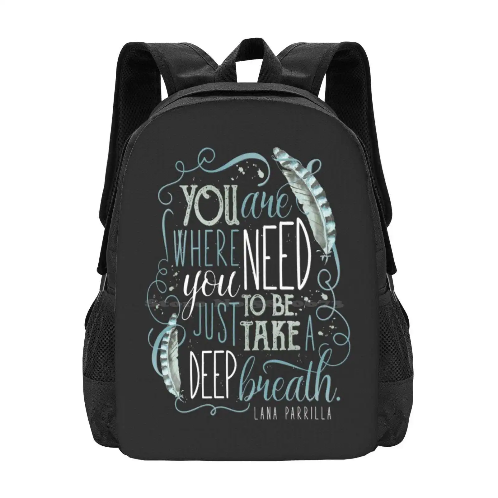 

You Are Where You Need To Be. ( Lana Parrilla ) Large Capacity School Backpack Laptop Bags Lana Parrilla Evil Regals Once Upon