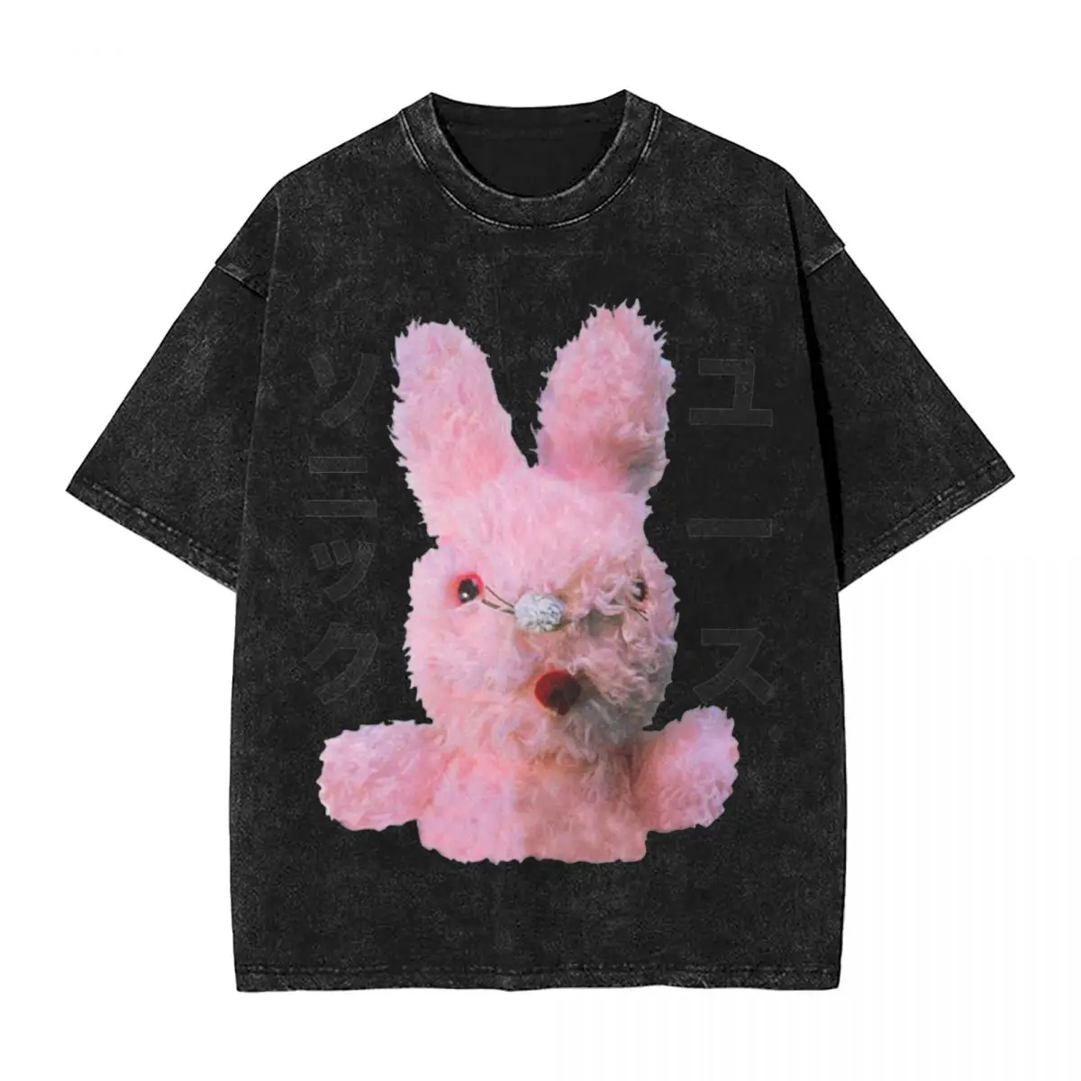 thumbnail image 1 of Camiseta japonesa Dirty Bunny Sonic Youth, camiseta de algodón lavado de gran tamaño de hip hop para hombres y mujeres, camisetas de calle, camiseta estampada, 1 of 4