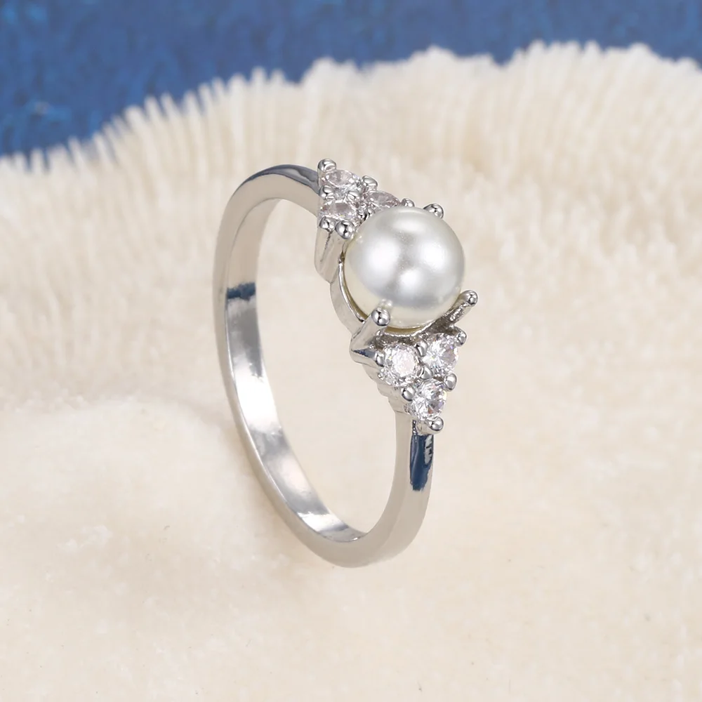 Petite White Pearl And Sterling Silver Stacking Ring, Handmade Silver Rings For