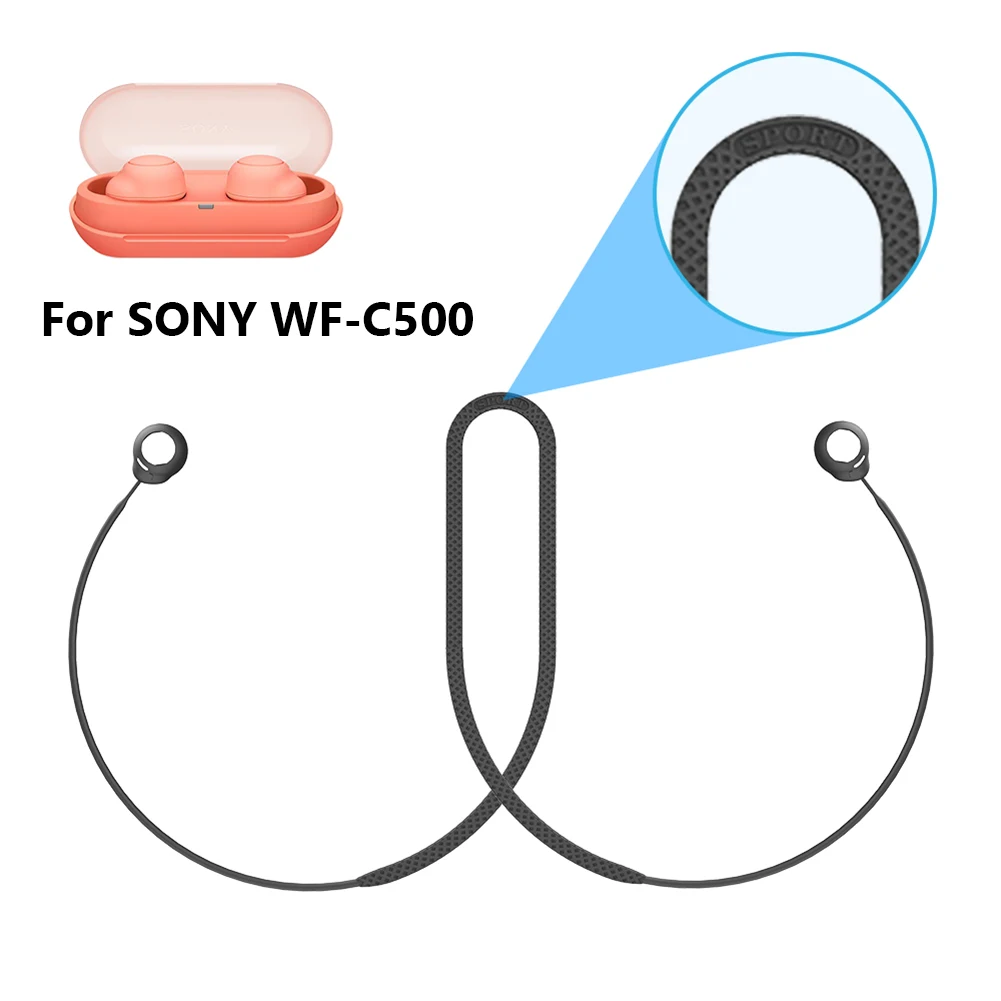 분실 방지 실리콘 이어폰 스트랩,  WF-C500 로프 거치대 헤드폰 케이블, 블루투스 호환 헤드폰 목 코드