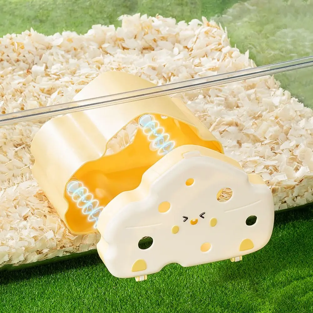 Plastic Cheese Hamster Nest Bite Resistant Semi Closed Small Pet Hiding House Magnetic Attraction Hamster Hideout Shelter