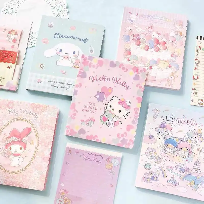 

Anime Sanrioed My Melody Hellokittys Cartoon Envelope Letter Paper Set Cute Handbook Note Paper Kawaii Stickers Kids Gift