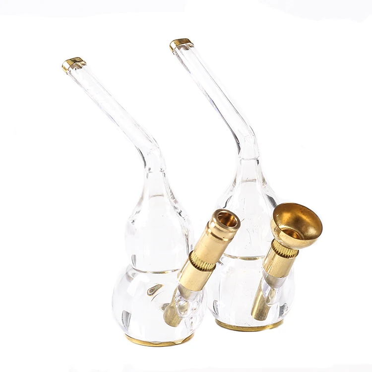 New 1pcs Water Smoking Tobacco Pipe Cigarette Holder Filter Cigar Smoke Mini Hookah Gold KY218