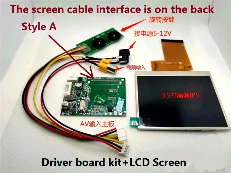 Yqwsyxl Tft Painel Lcd Tela Ips 54pin av dc Driver Board 640x480 35 - Imagem 6