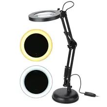 

USB Desktop LED Cold Light Adjustable 5X Magnifying Glass Table Lamp Nail Salon Lip Beauty Tattoos No Shadow Fill Light Eye Lamp