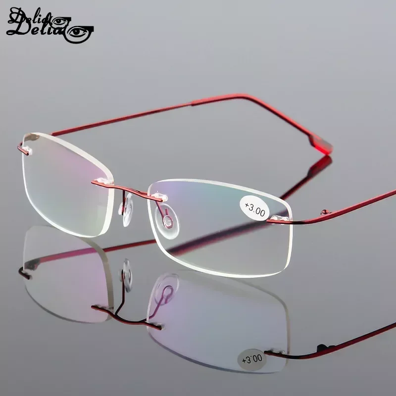 

Ultralight TR90 Memory Titanium Rimless Reading Glasses Men&Women Presbyopic Eyeglasses +1.0 +1.5 +2.0 to+3.5 +4.0
