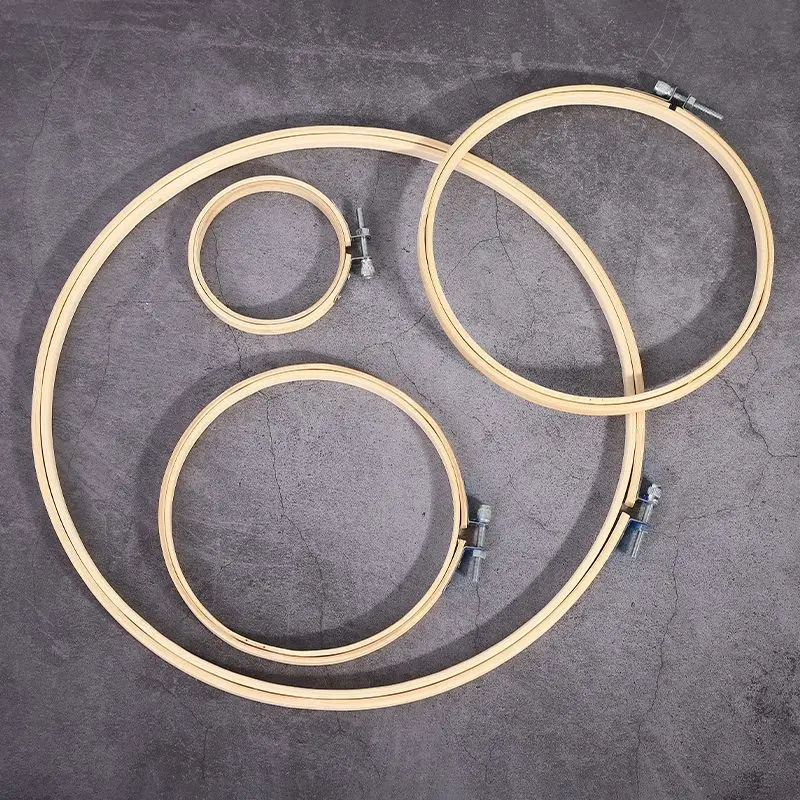 Embroidery Hoop 1PC 8-40.5cm Round Embroidery Hoops Frame Wooden Bamboo Hand Embroidery Rack Ring For DIY Cross Stitch Needle Craft Tool