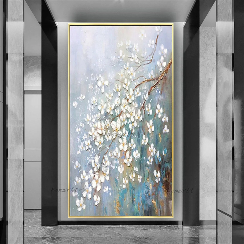 

Stylish Floral Wall Art Picture On Canvas Panel Handmade Oil Paintings Decor Living Room Sofa Back Modern Abstract Painting Gift