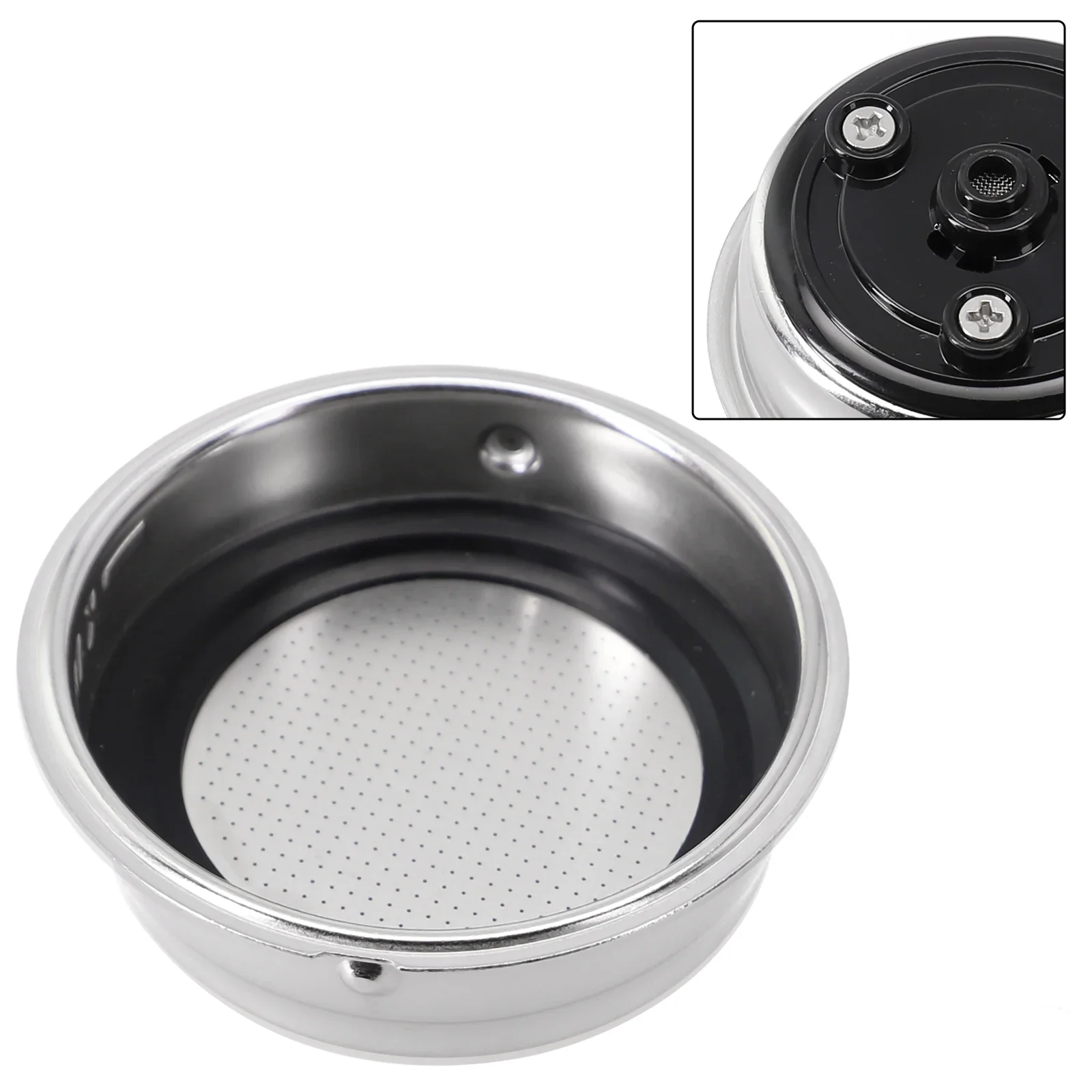 

New Useful Coffee Filter Basket Filter Non-Toxic Parts Practical Replacement Silver + Black Ultra-Fine Filtering