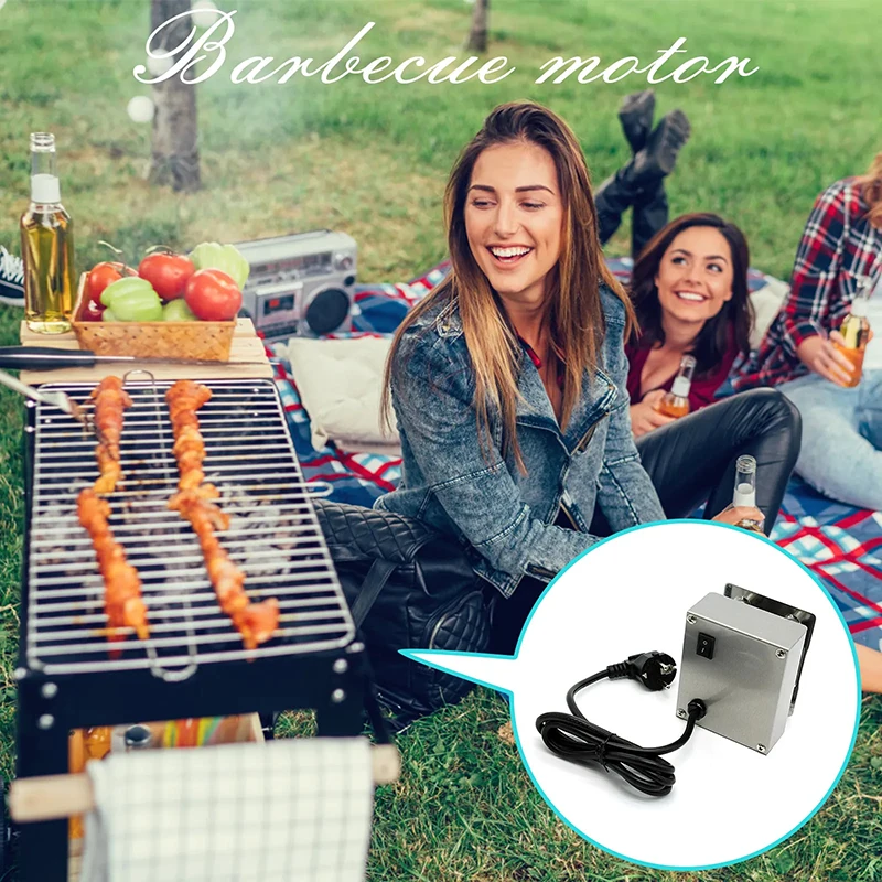 Electric BBQ Rotisserie For Grill Motor Espeto Para Churrasco Electric Heavy Duty Electrical Barbecue Accessories EU Plug 220V 3