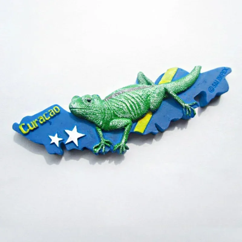 Magnete Frigorifero 3D Curaçao Holland – Souvenir Turistico In Resina, Fatto A Mano, Decorazione Casa, Regalo Viaggio