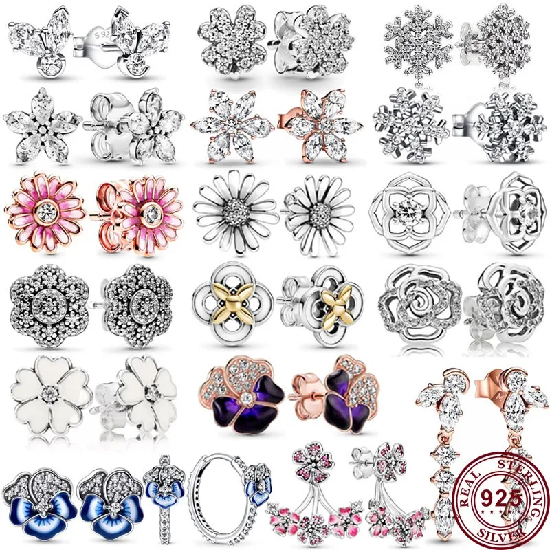 

Женские серьги из серебра 925 пробы с блестящим снегом