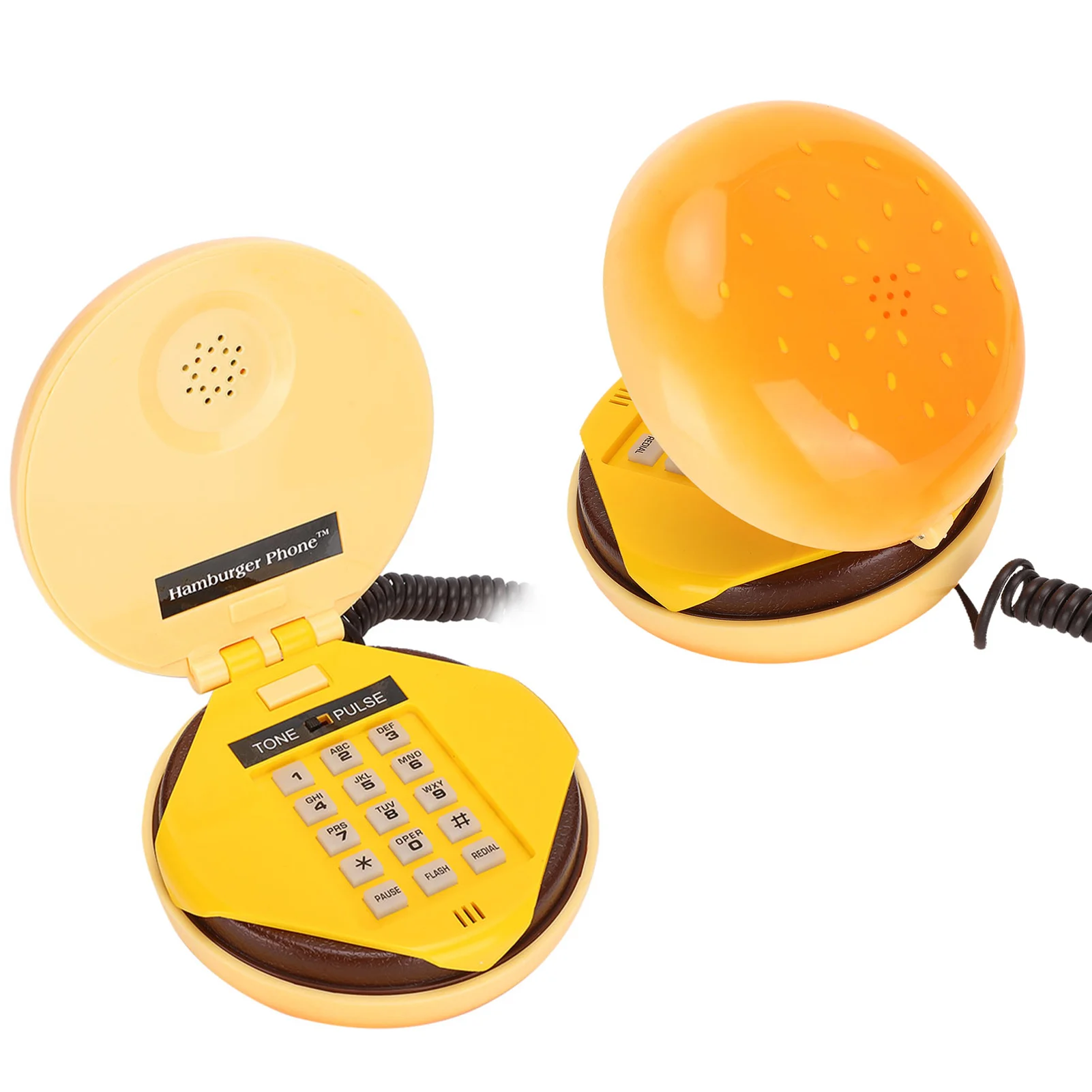 

Novelty Emulational Hamburger Wire Telephone Landline Phone With Voice-Frequency Dialing,Re-dial Muti-fuction Home Deco Phone