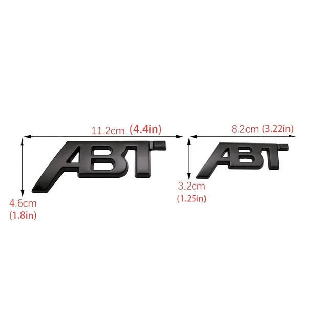 3D Metal ABT Logo Front Grill Side Fender Badge Rear Trunk Boot Emblem Car Sticker For VW Audi A3 A4 A5 A6 A7 A8 Q3 Q5 Q7 TT RS 5