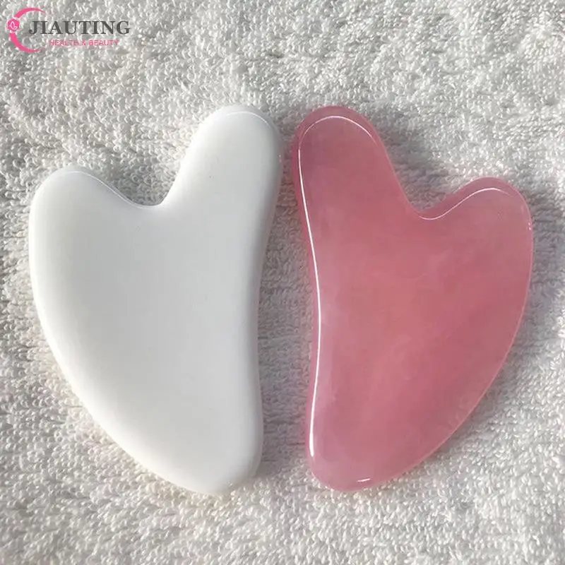 1pc Beeswax/Jade Guasha Scraping Massage Scraper Face Massager Acupuncture Gua Sha Board Acupoint Face Eye Care SPA Massage Tool