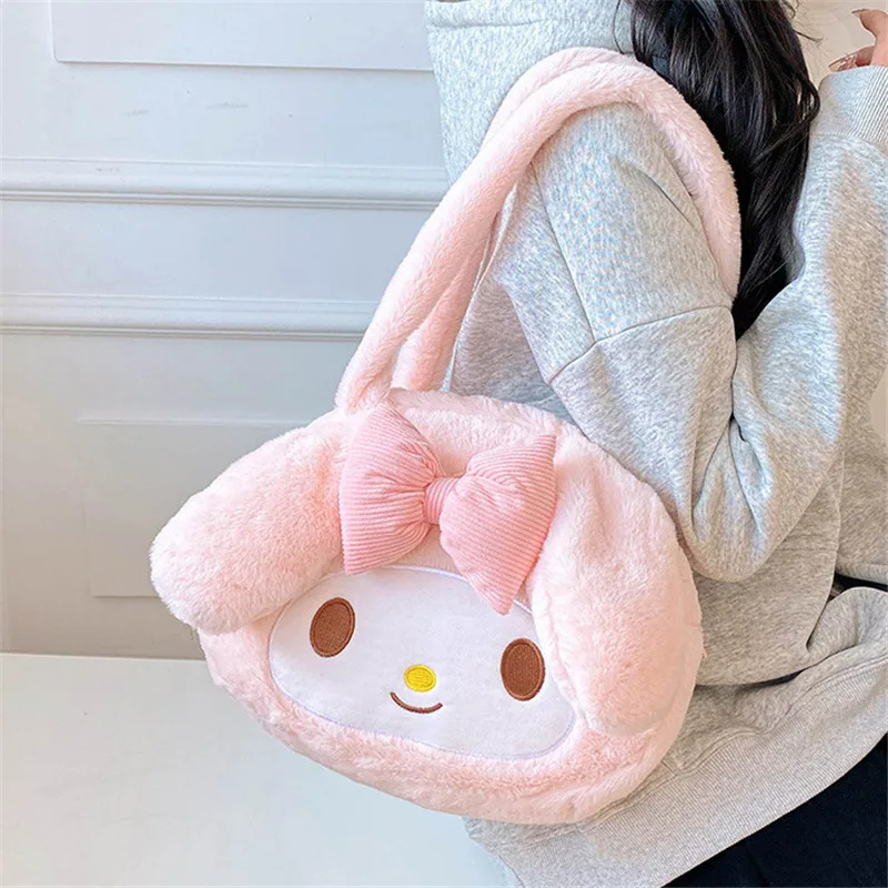Kawaii Sanrio Plush Tote Handbag: Cinnamoroll, My Melody, Kuromi