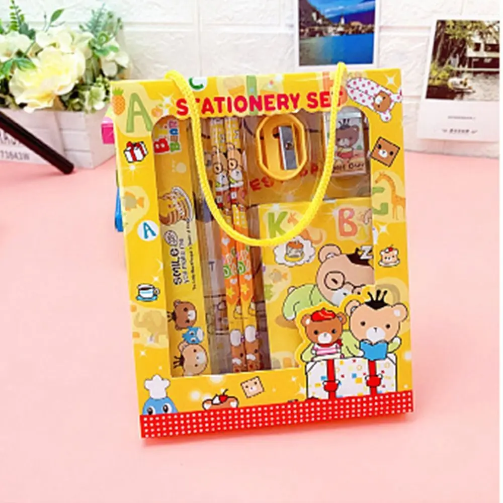 

Learning Student Stationery Gift Box Cute Exquisite Studying Pencil Sharpener Award Gifts Pencil Ruler Eraser Gifts For Kids