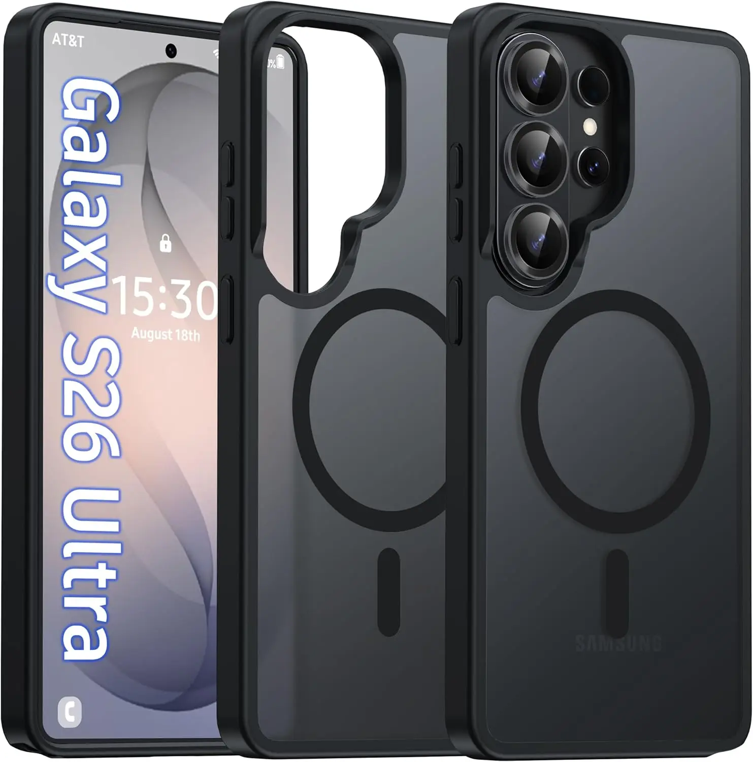 Matte Translucent Frosted Magnetic Phone Case with Hard Cover
